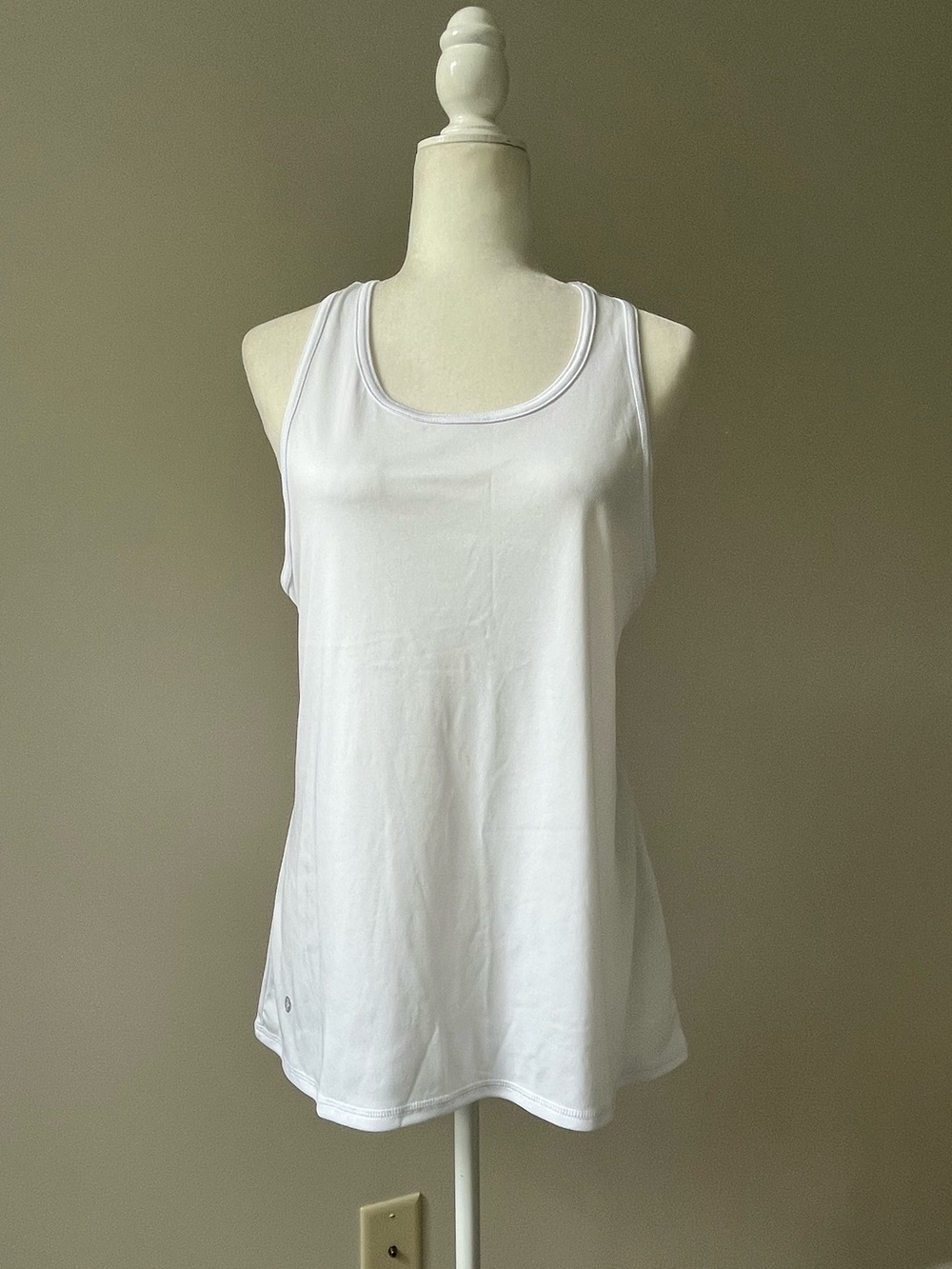 Jockey White Mesh Back Running Tank